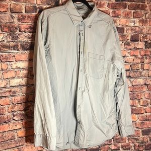 Large Old Navy long sleeve grey button down dress shirt
